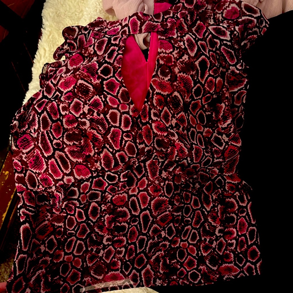 Purple casual geometric express sleeveless blouse